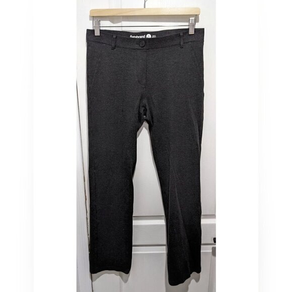 Betabrand | Straight-Leg Classic Dress Pant Yoga Pant in Charcoal - Picture 3 of 11